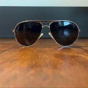 Tom Ford Marko TF144 Sunglasses Chrome Frame Blue Sky Lense